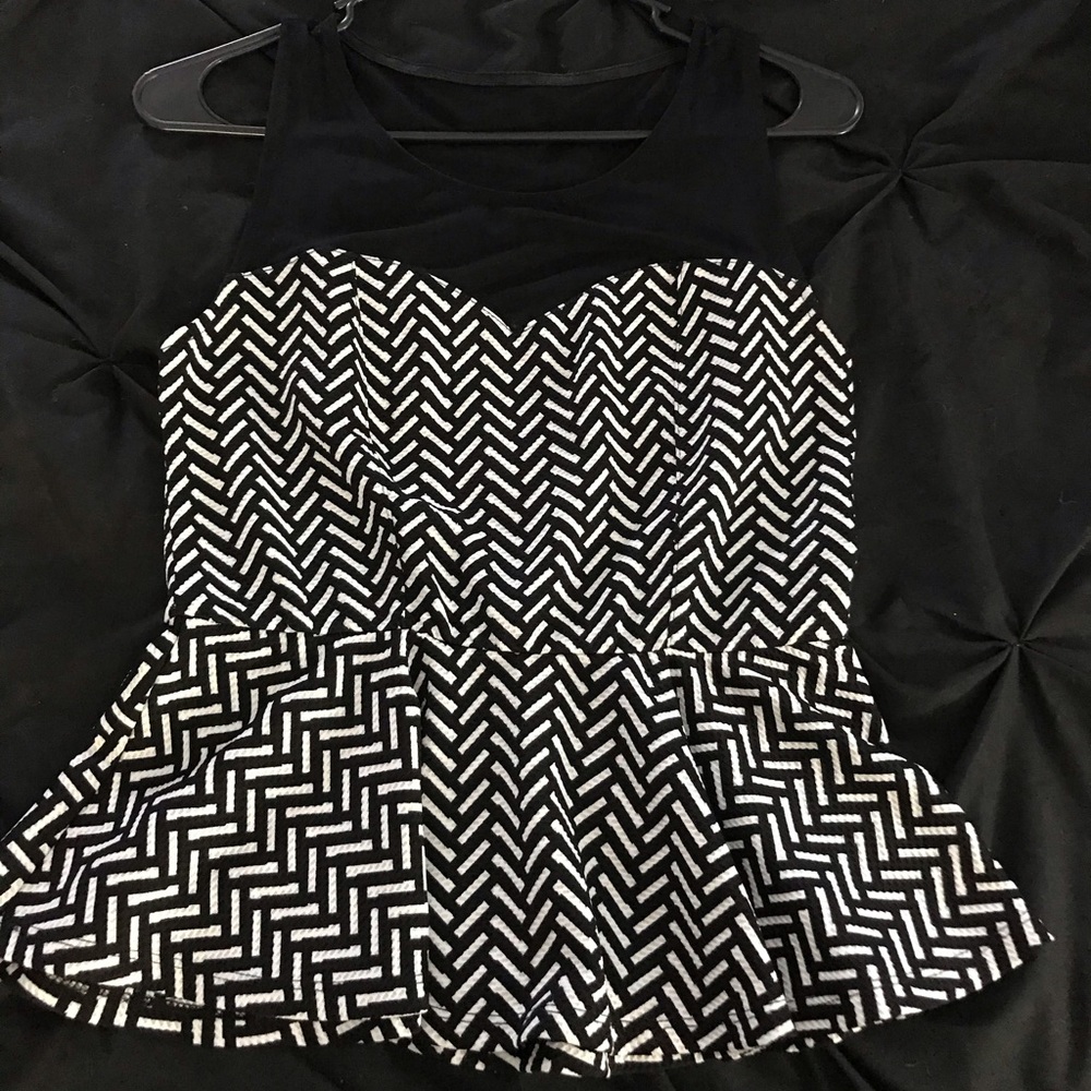 Zig Zag Peplum Top